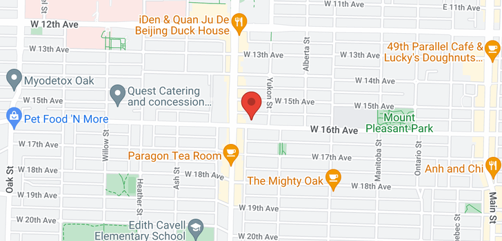map of 459 W 16TH AVENUE